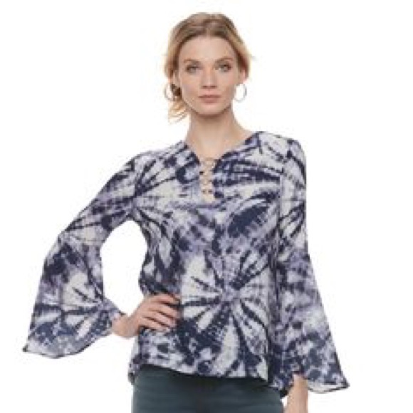 Rock & Republic Tops - Rock & Republic Bell Sleeve Tie Dye Loose Top XL